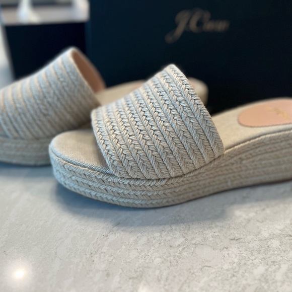 J Crew natural platform slides sz 8 - Picture 4 of 5